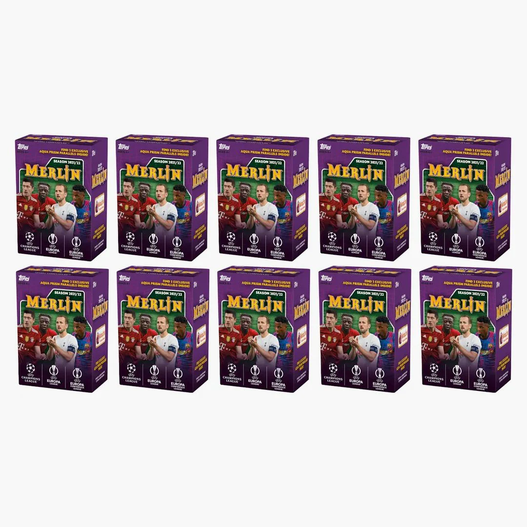 2021-22 Topps Uefa Champions League Merlin Soccer Blaster Box 10x Lot