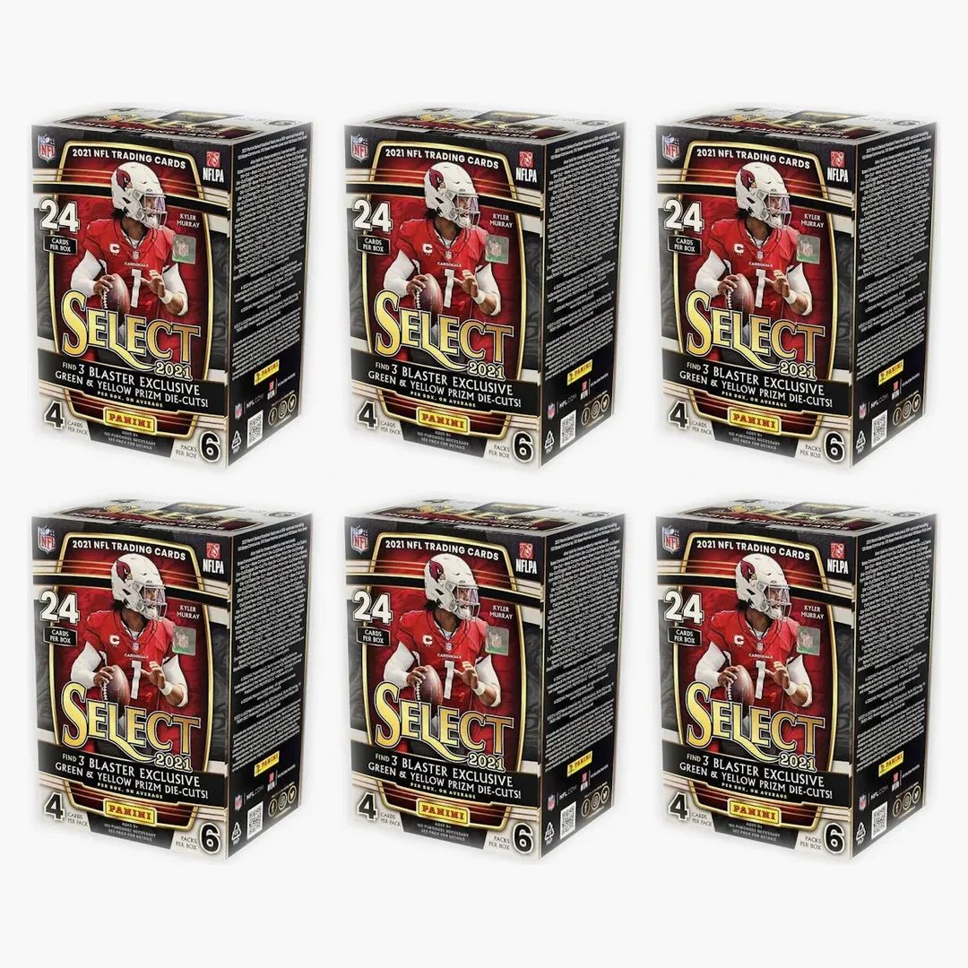 2021 Panini Select Football Blaster Box (green & Yellow Prizm Die-cuts) 6x Lot