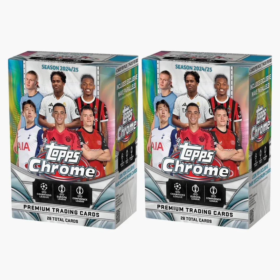 2024-25 Topps Chrome Uefa Club Competitions Value Box 2x Lot