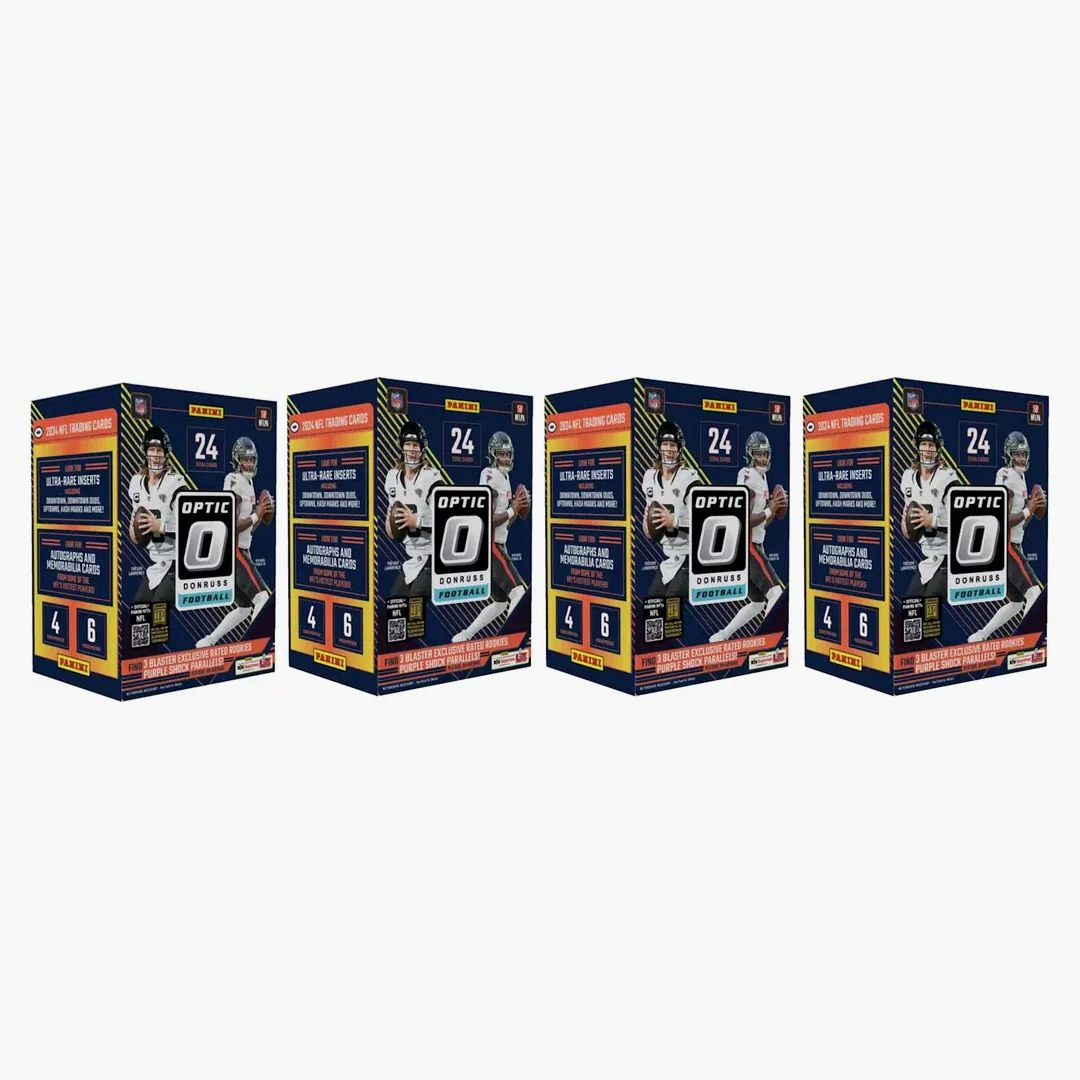 2024 Panini Donruss Optic Football Blaster Box (purple Shock Parallels) 4x Lot