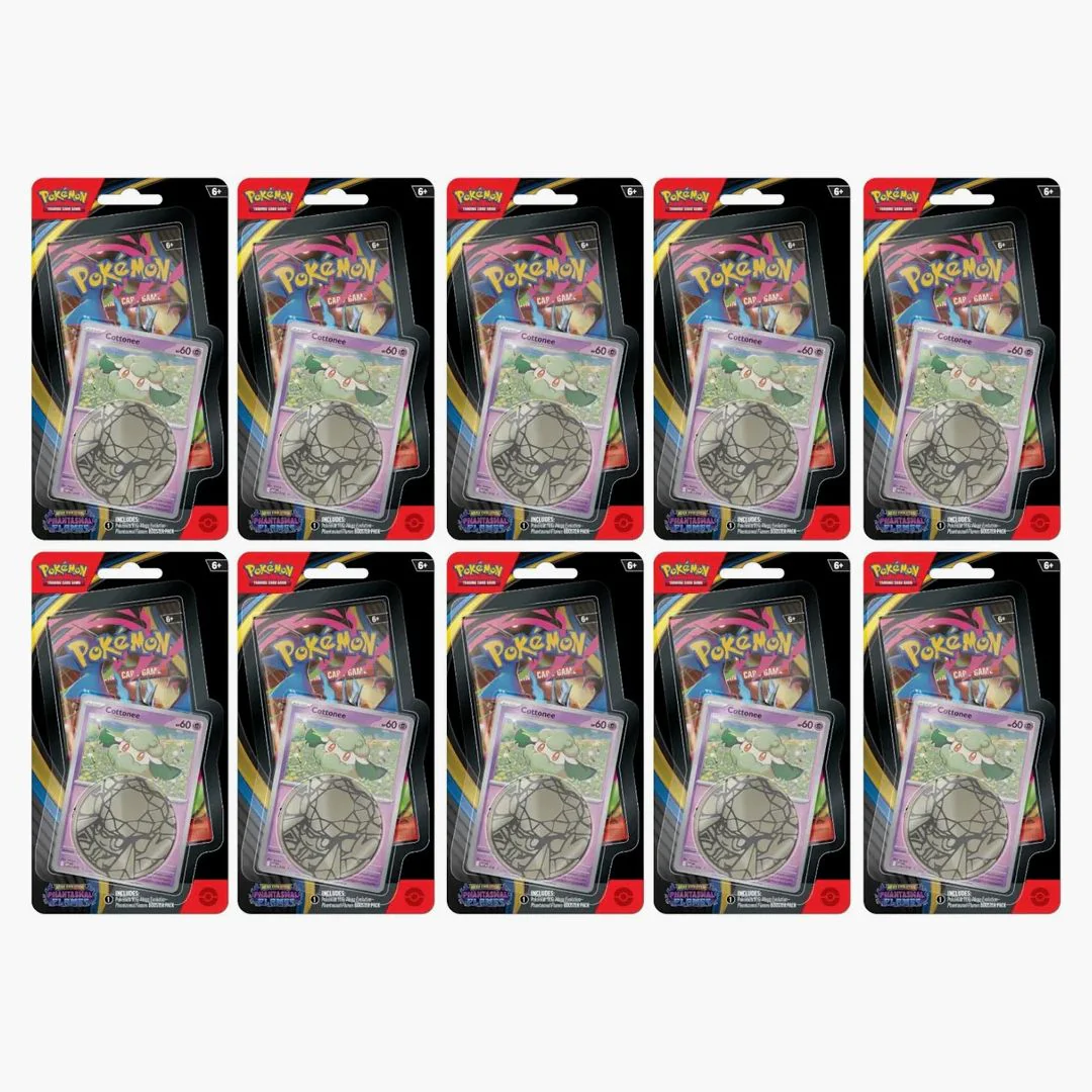 2025 Pokémon Mega Evolution Phantasmal Flames Cottonee Blister Pack 10x Lot