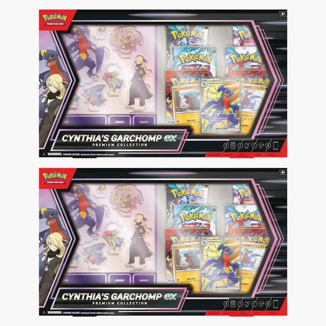 2025 Pokémon Scarlet & Violet Cynthia's Garchomp Ex Premium Collection Box 2x Lot