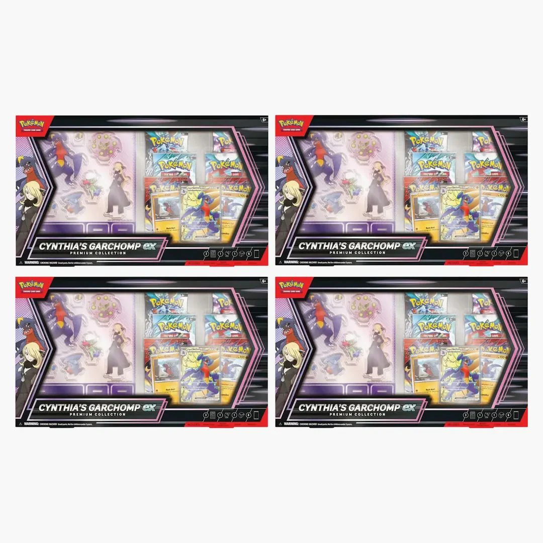 2025 Pokémon Scarlet & Violet Cynthia's Garchomp Ex Premium Collection Box 4x Lot