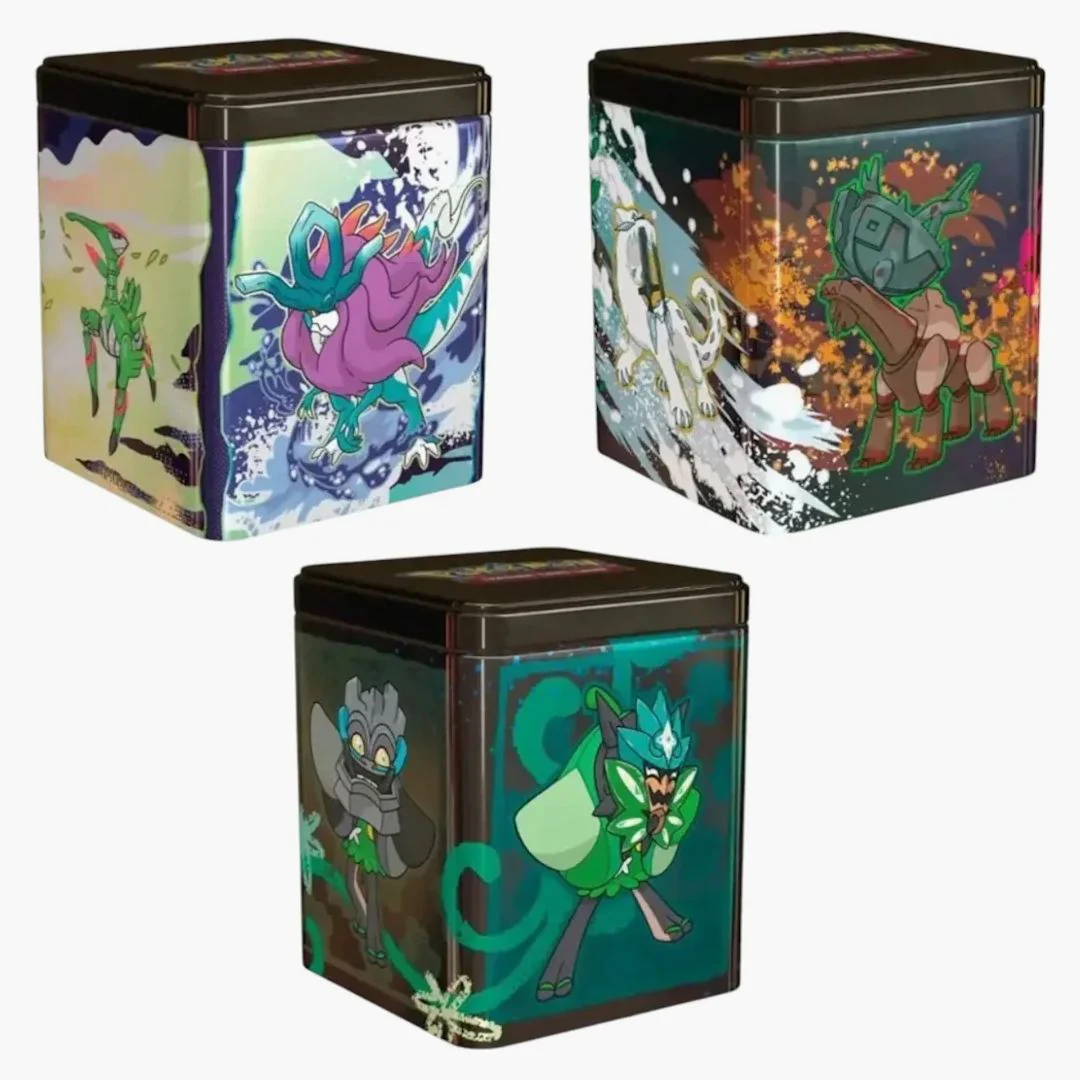 2025 Pokémon Scarlet & Violet Ogerpon/paradox Pokemon/ Treasures Of Ruin Stacking Tin 3x Lot