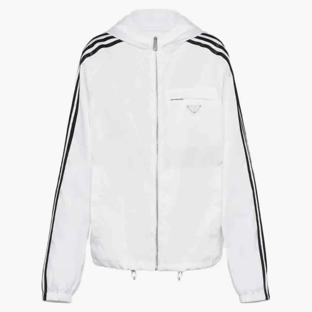 Adidas For Prada Re-nylon Hooded Track Jacket White