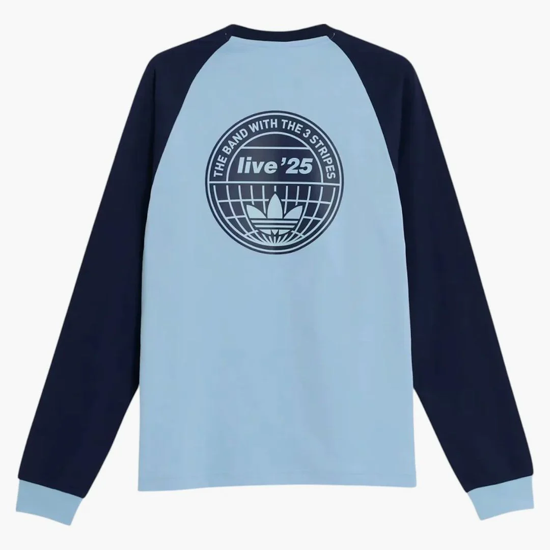 Adidas X Oasis Tour 3-stripes Longsleeve Tee Clear Sky/night Indigo - Image 2