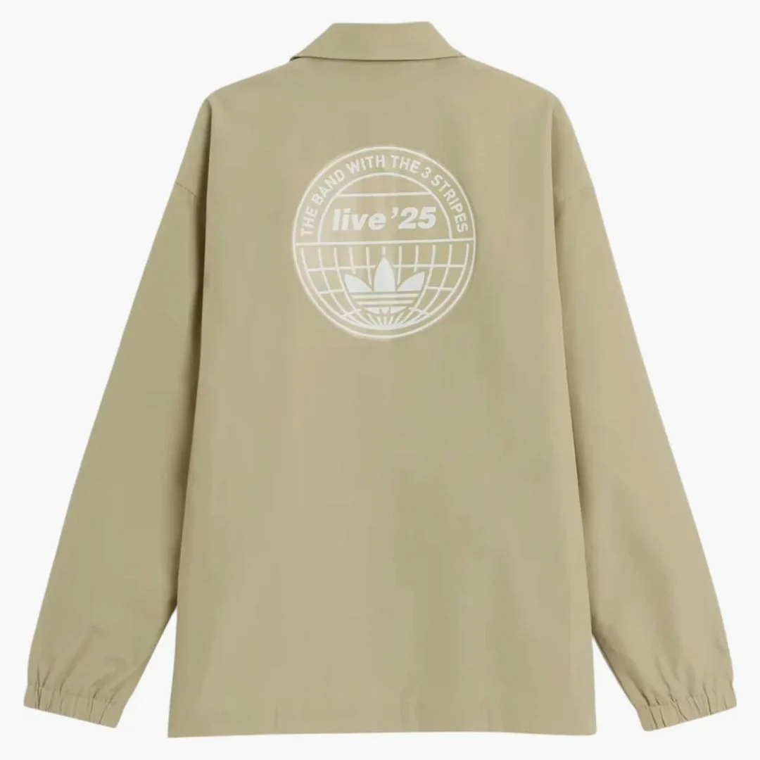 Adidas X Oasis Tour Coach Jacket Stone Khaki - Image 2
