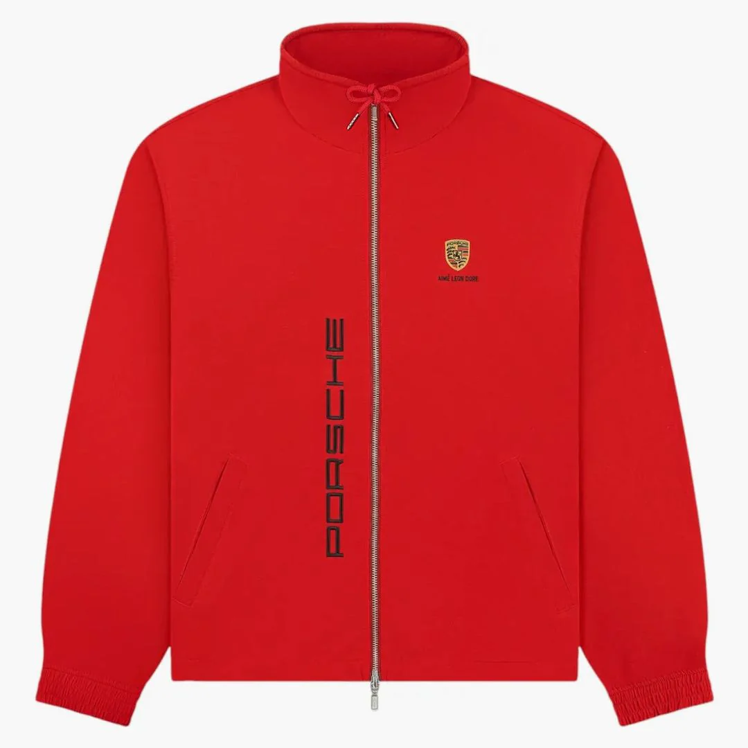 Aime Leon Dore X Porsche Nylon Track Jacket Red