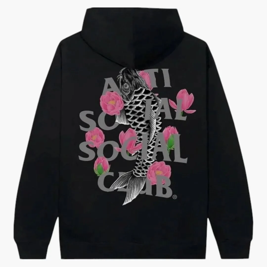 Anti Social Social Club 3m Reflective Japanese Koy Pullover Hoodie Black