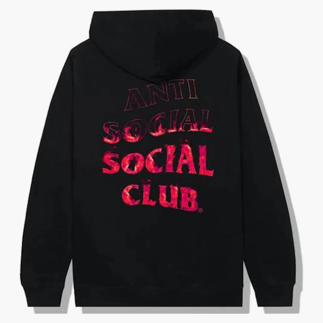 Anti Social Social Club A Fire Inside Pink Flame Hoodie Black
