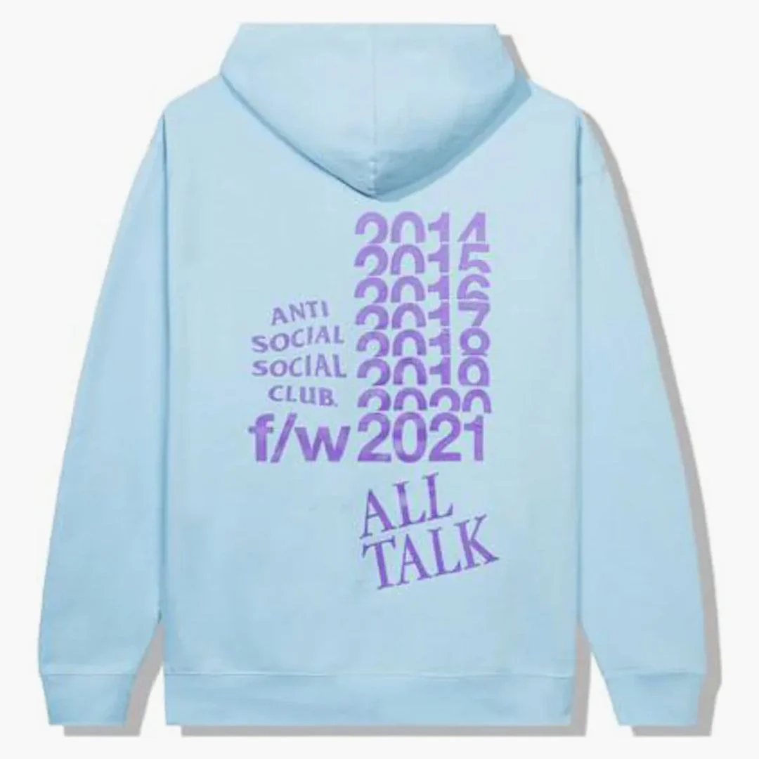 Anti Social Social Club All Talk On A Blog Hoodie Blue