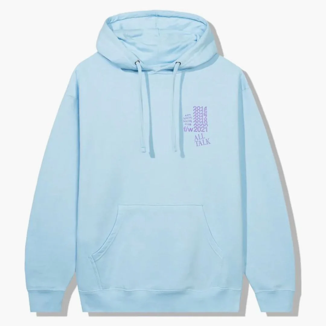 Anti Social Social Club All Talk On A Blog Hoodie Blue - Image 2
