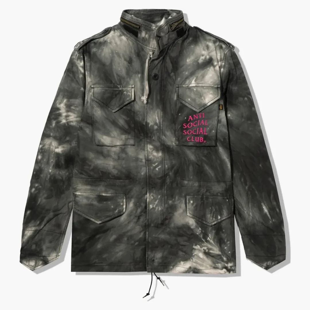 Anti Social Social Club Alpha Industries X Assc M-65 Jacket Tie Dye Black - Image 2