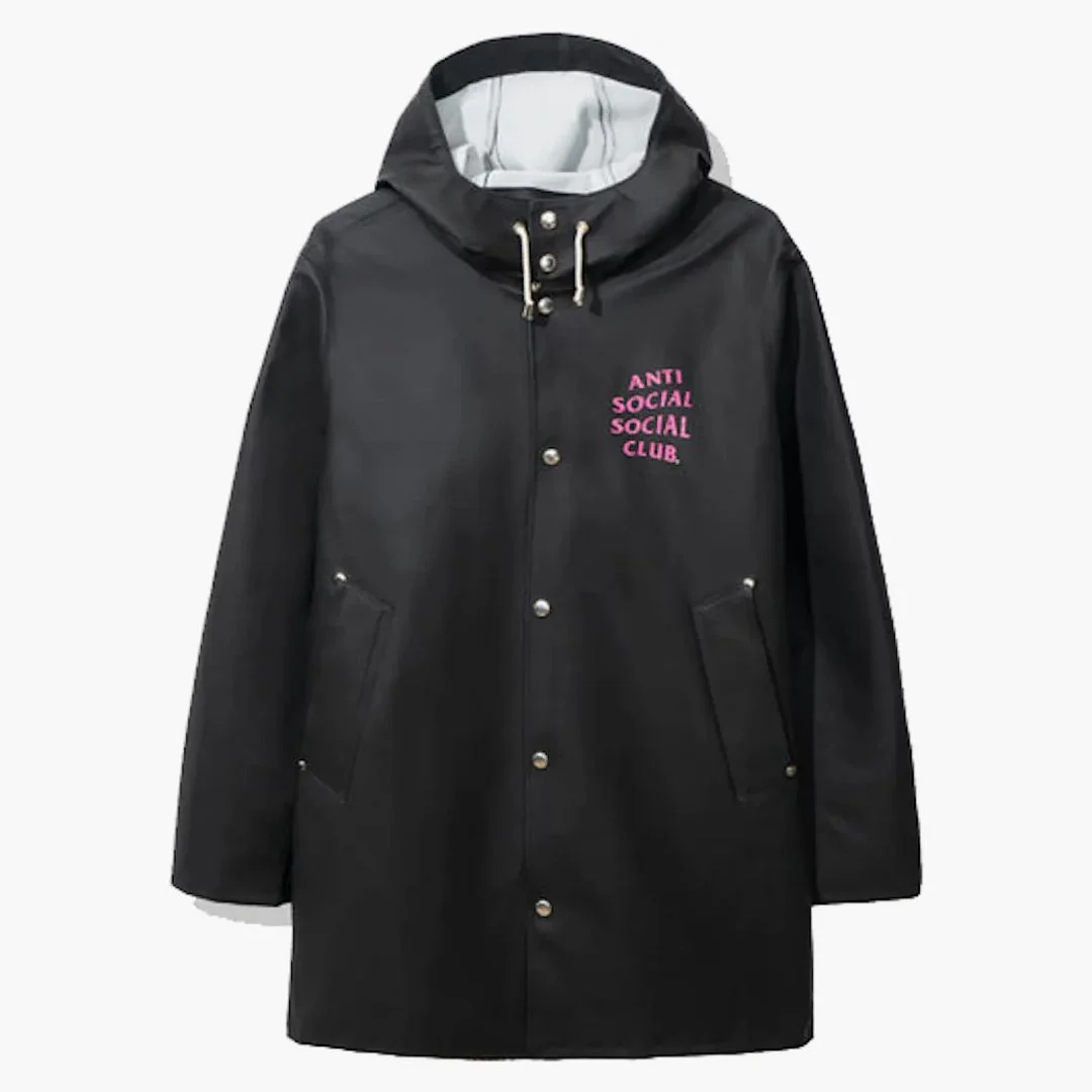 Anti Social Social Club Assc X Stutterheim Raincoat Black - Image 2