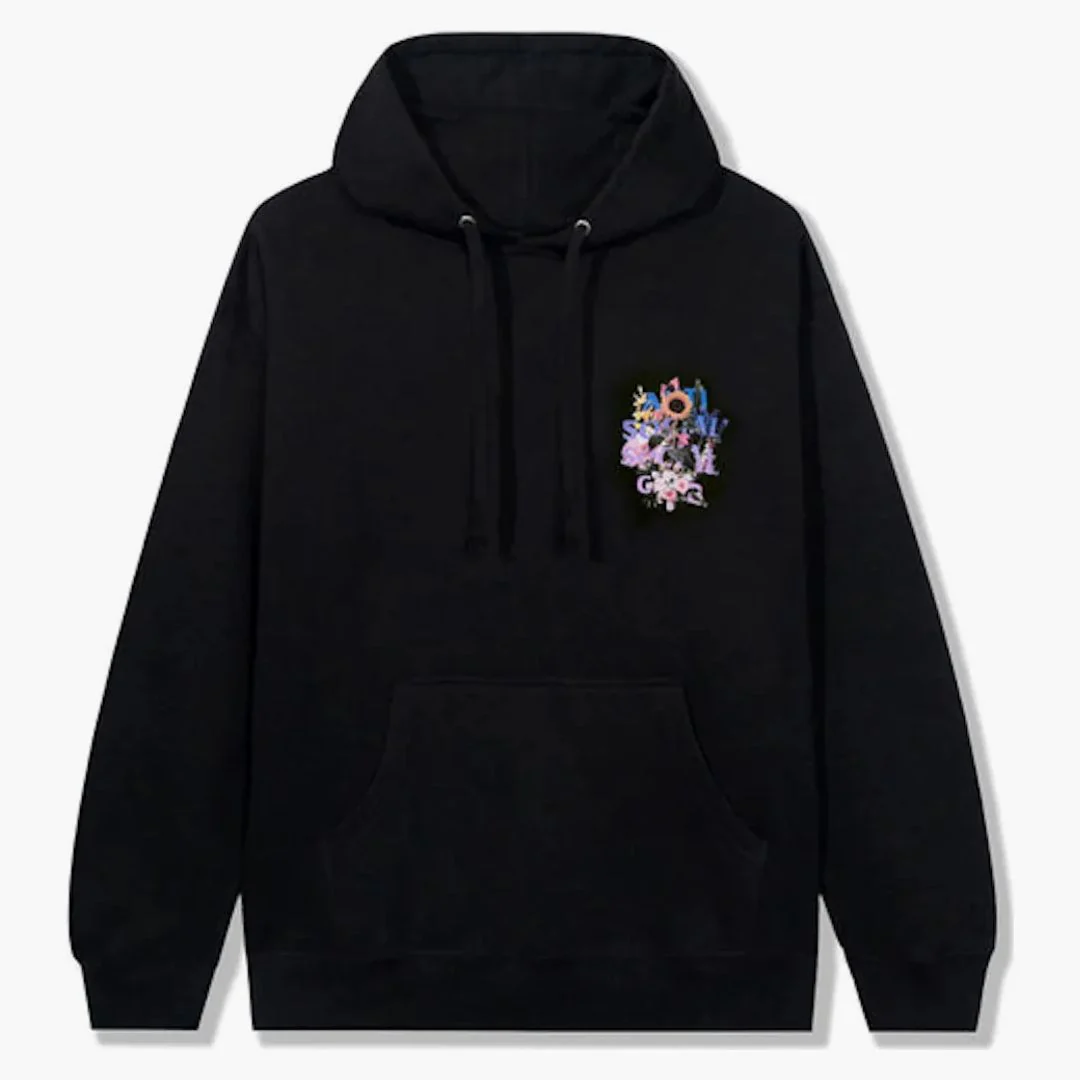 Anti Social Social Club Bouquet For The Old Days Hoodie Black - Image 2