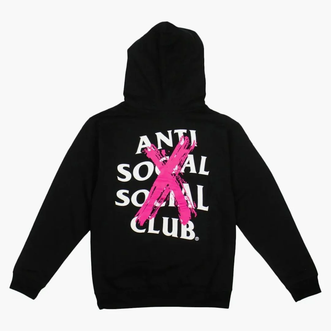 Anti Social Social Club Cancelled Hoodie Black (pink X) - Image 2