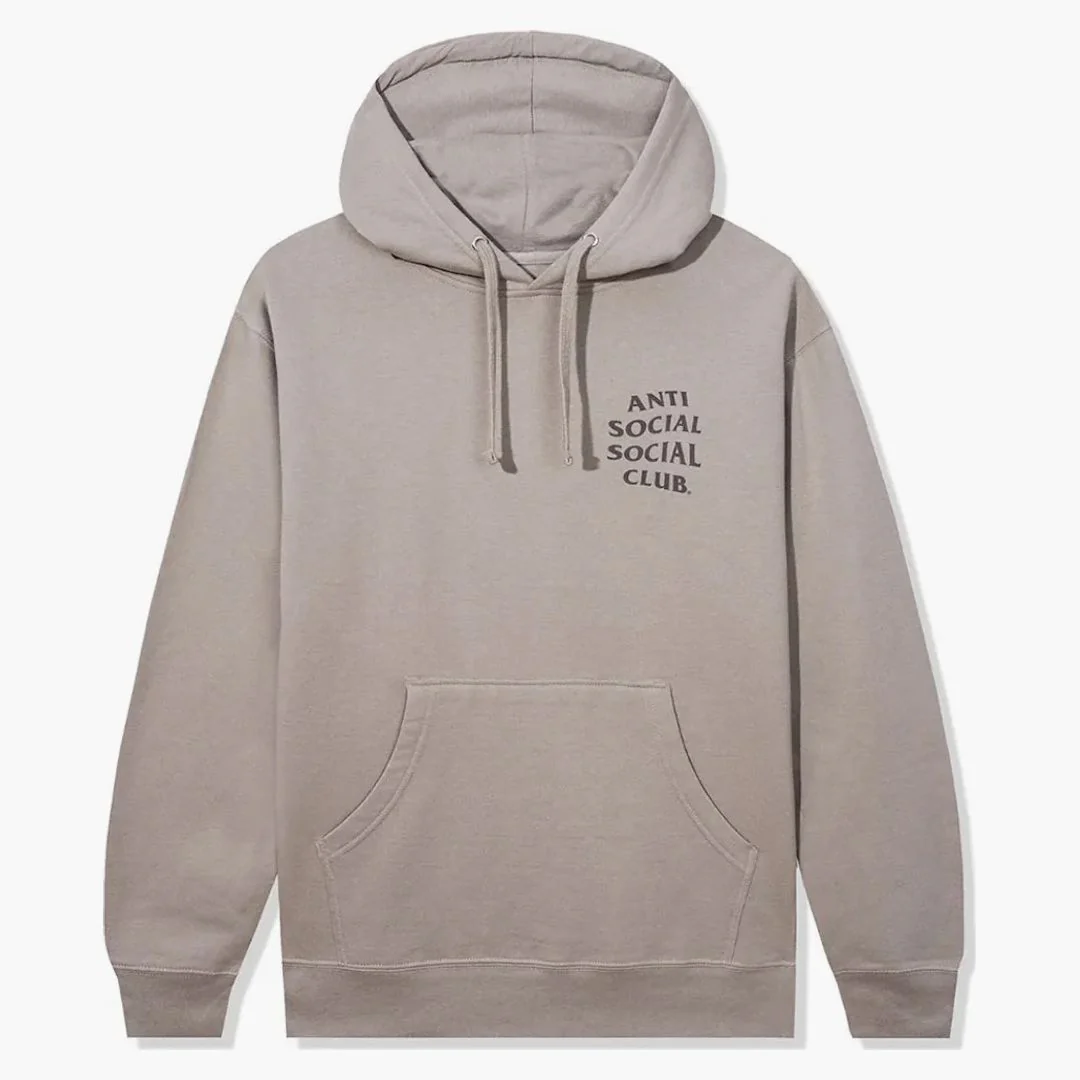 Anti Social Social Club Cancelled Tonal Hoodie Cement - Image 2