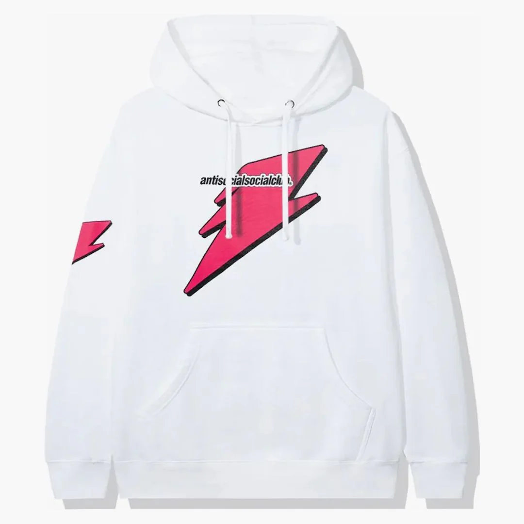 Anti Social Social Club Careless Bolt Hoodie White/pink - Image 2