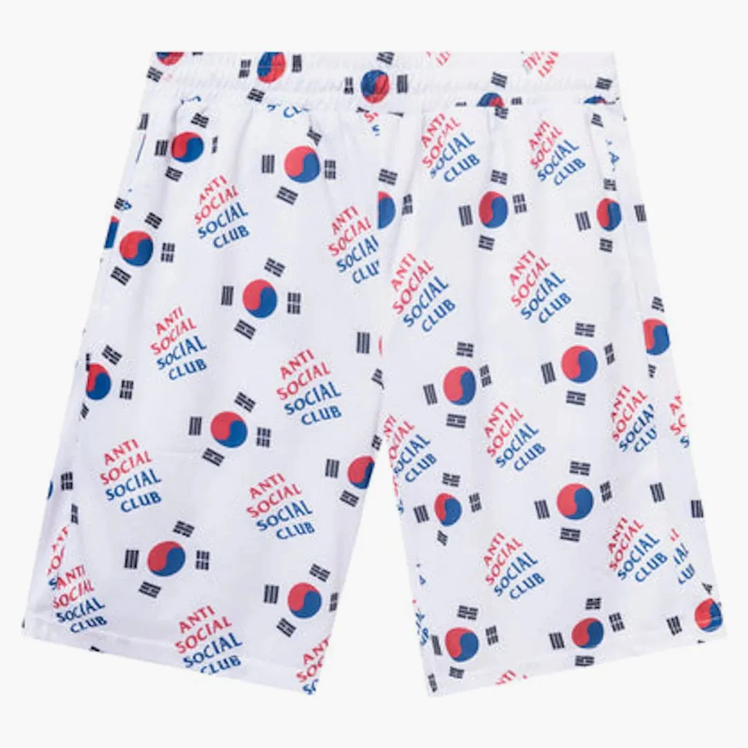 Anti Social Social Club Case Study Flag Mesh Shorts White