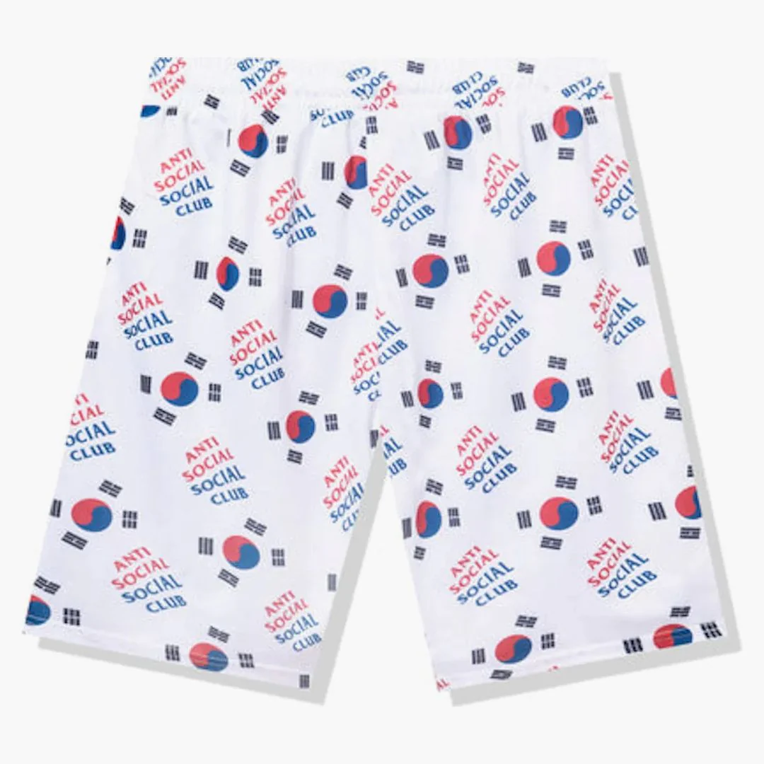 Anti Social Social Club Case Study Flag Mesh Shorts White - Image 2