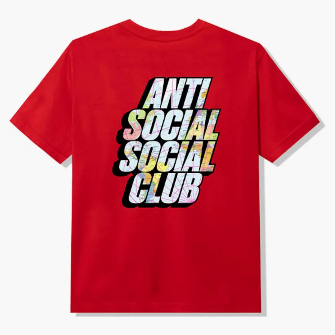 Anti Social Social Club Drop A Pin T-shirt Red