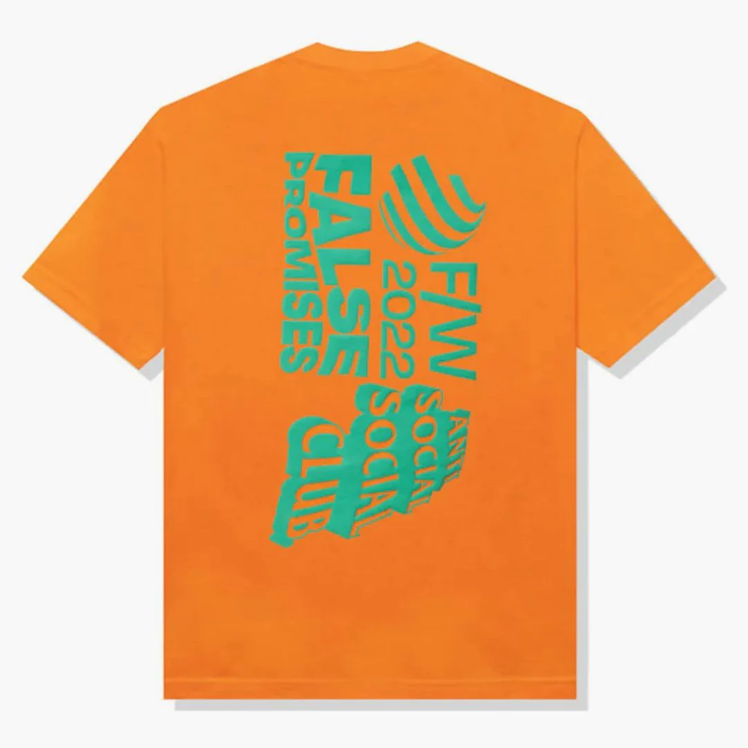 Anti Social Social Club False Promises T-shirt Orange - Image 2