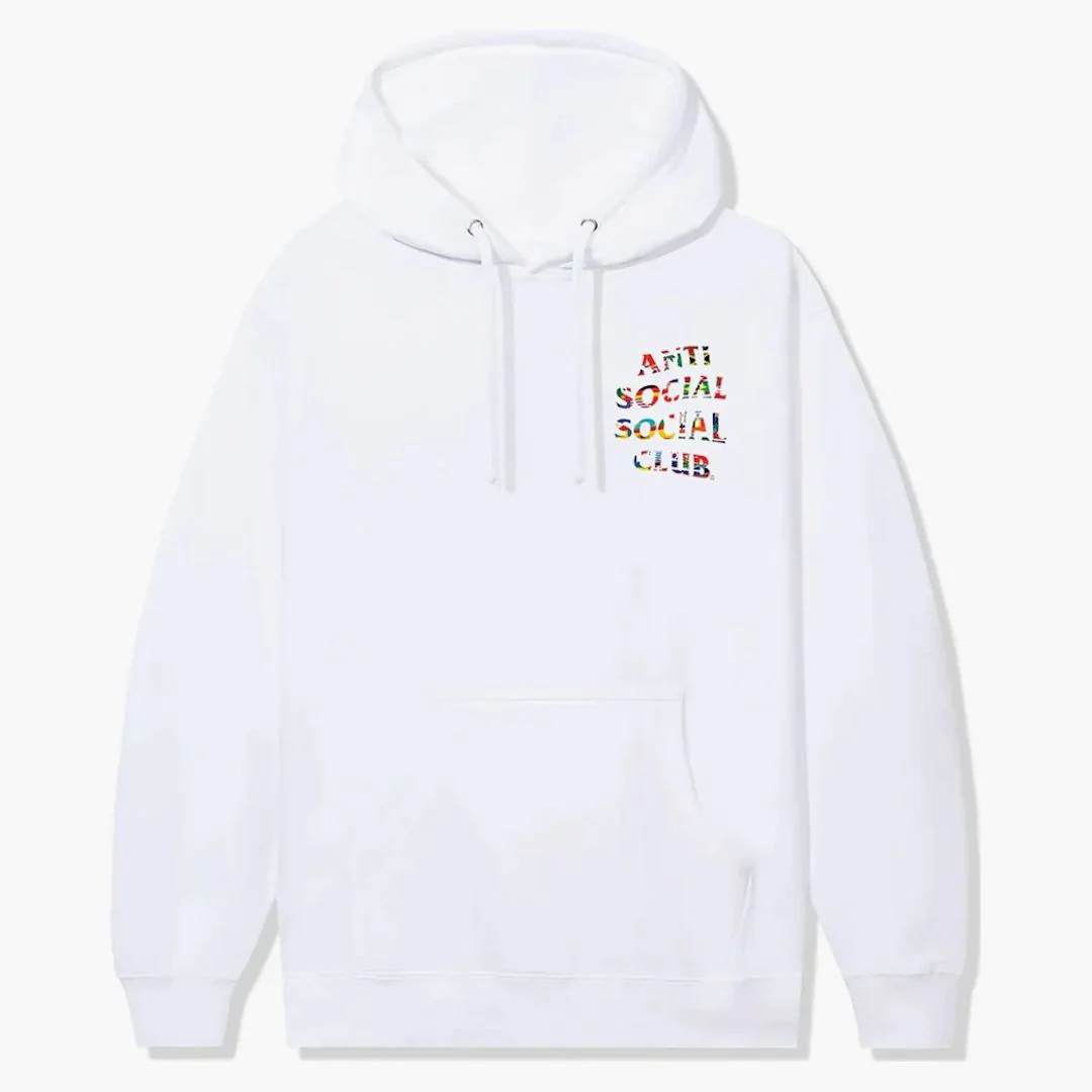 Anti Social Social Club Flag Collage Hoodie White - Image 2
