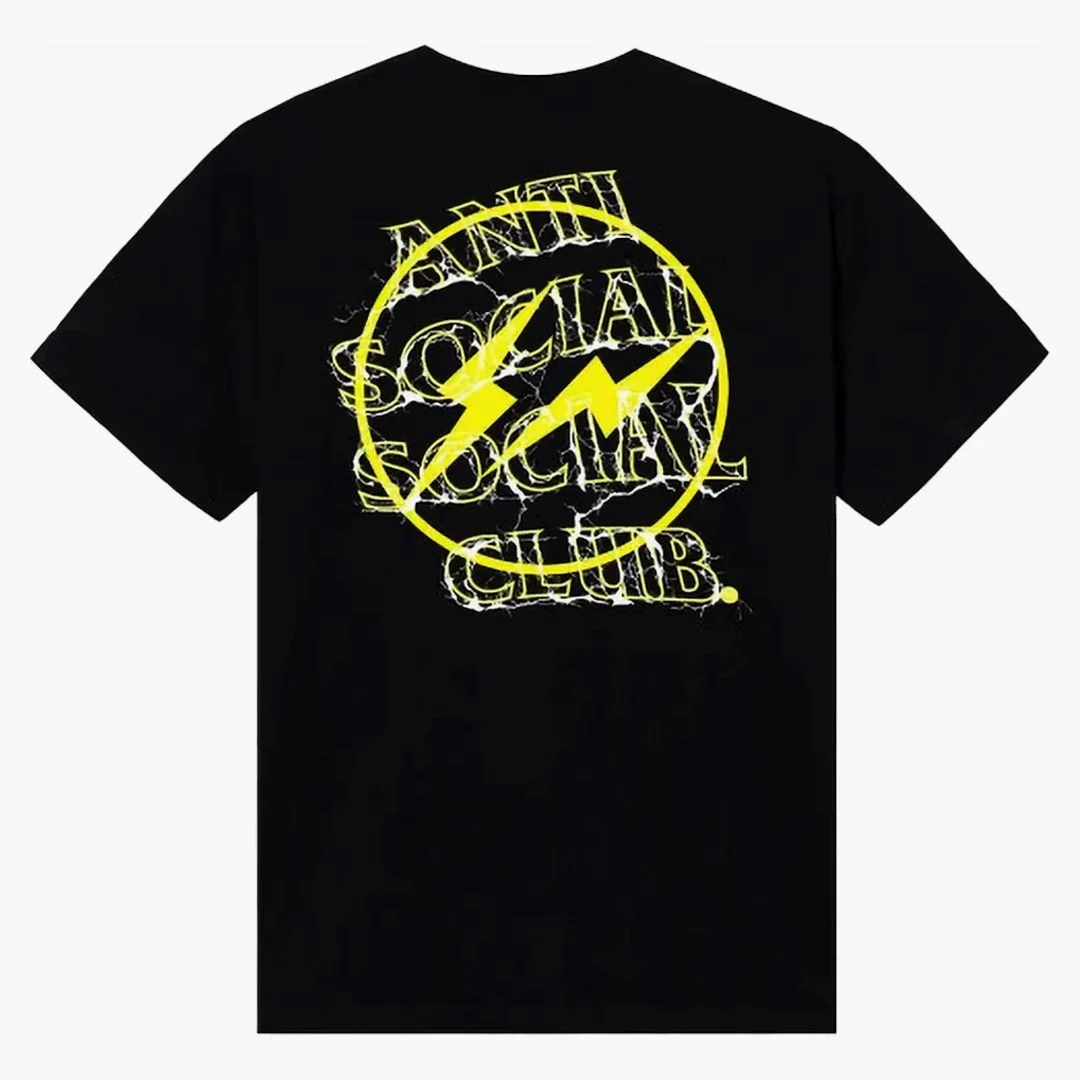 Anti Social Social Club Fragment Bolt Tee Black/yellow - Image 2