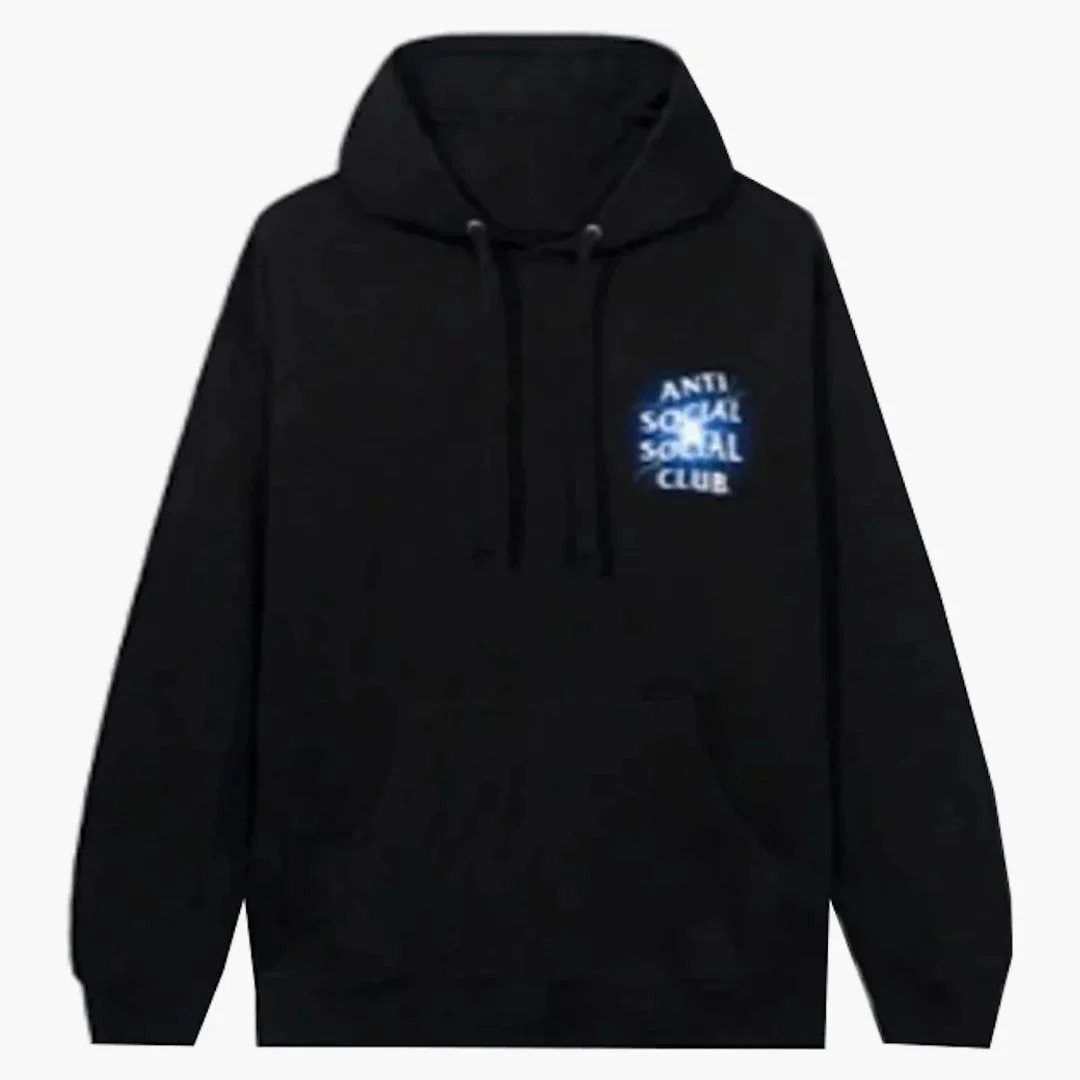 Anti Social Social Club Glow In The Dark Pain Hoodie Black/blue - Image 2