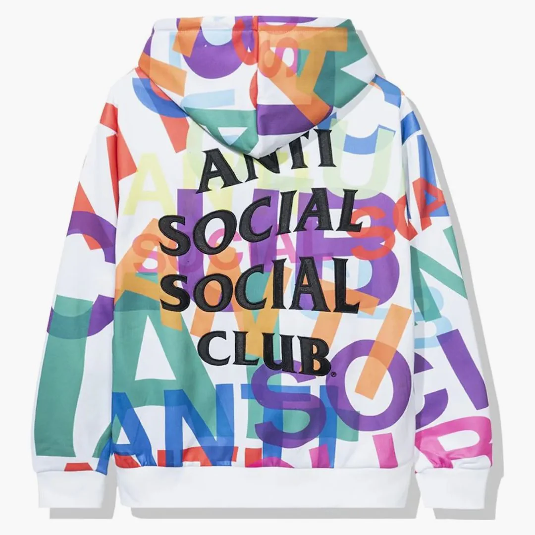 Anti Social Social Club Headrush All Over Hoodie White - Image 2