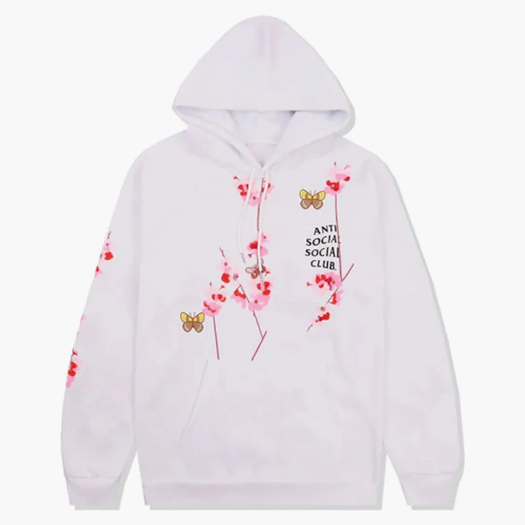 Anti Social Social Club Kkoch Butterflies Full Embroidery Hoodie White - Image 2