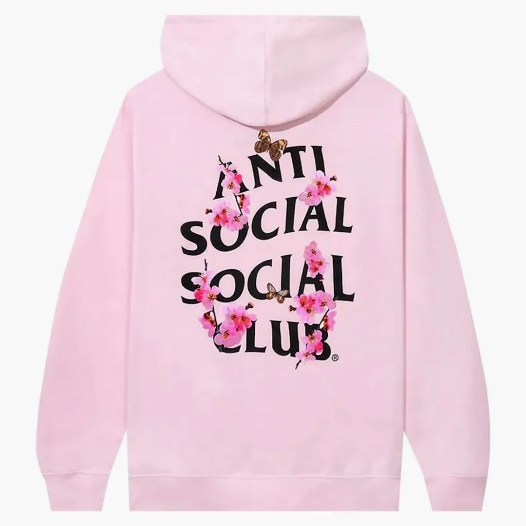 Anti Social Social Club Kkotch Hoodie Black Hoodie Pink - Image 2