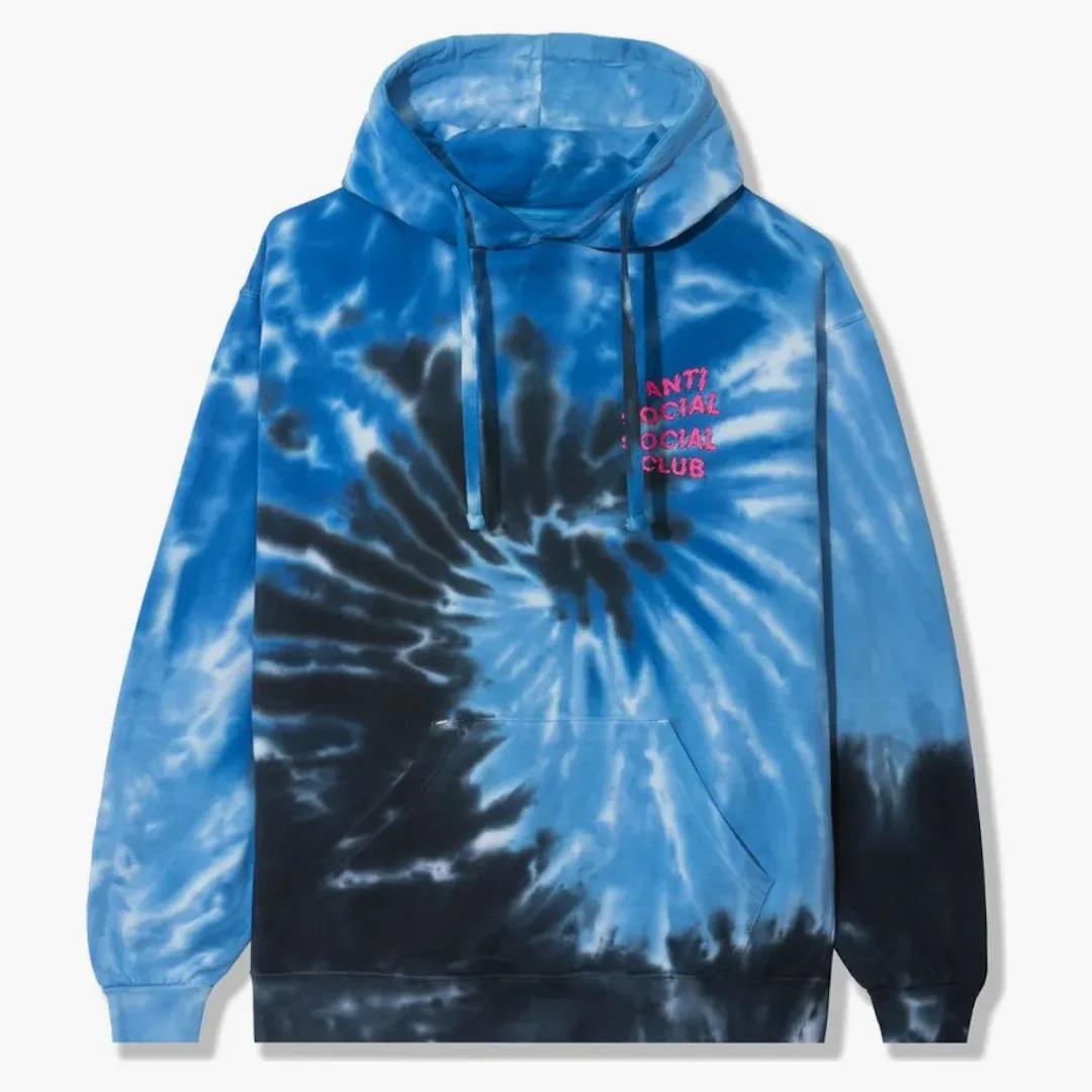Anti Social Social Club Maniac Hoodie Blue Tie Dye - Image 2