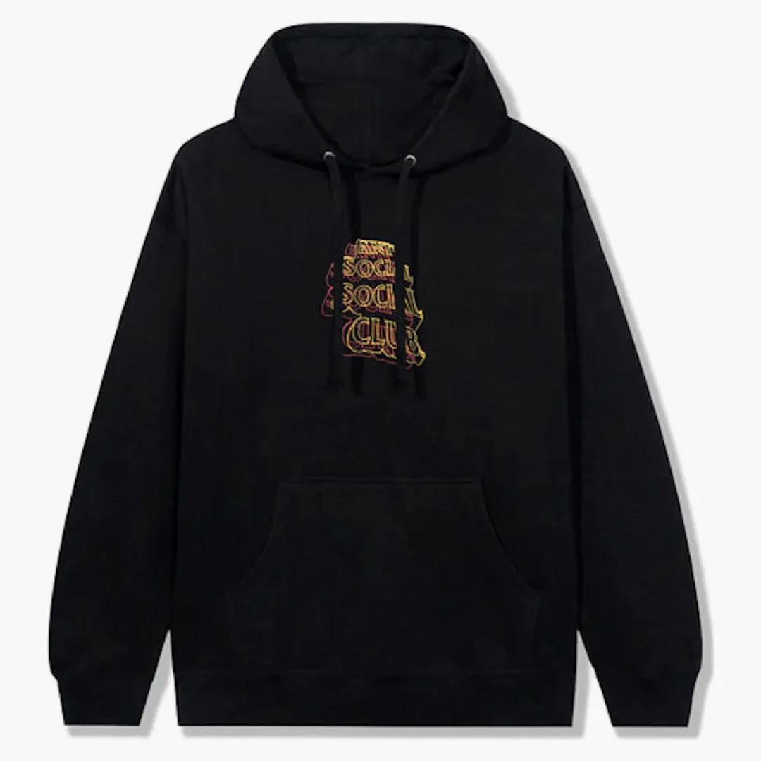 Anti Social Social Club Neon Lights And A Lot Of Rain Hoodie Black