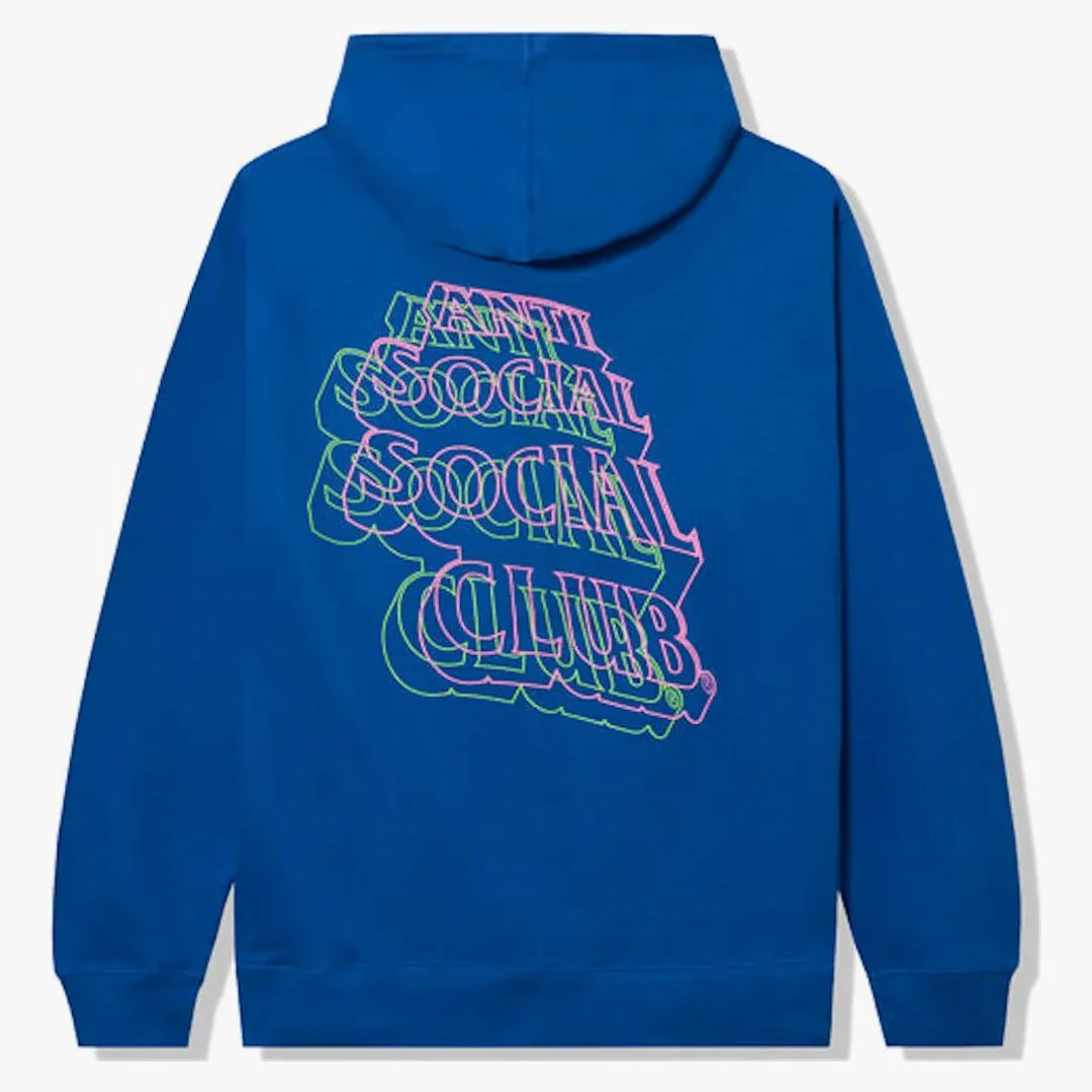Anti Social Social Club Neon Lights And A Lot Of Rain Hoodie Blue