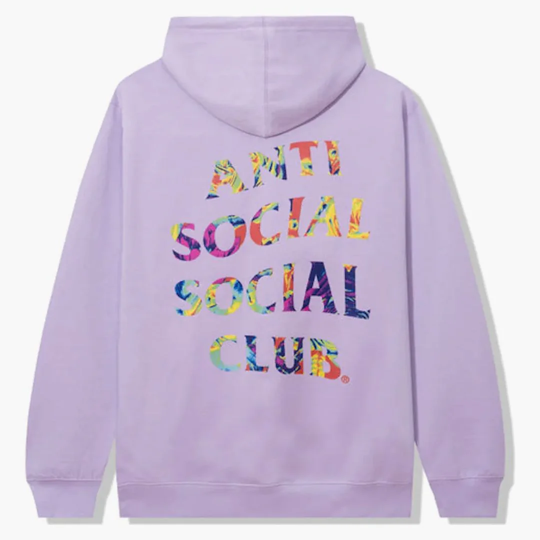 Anti Social Social Club Pedals On The Floor Hoodie Lavendar - Image 2