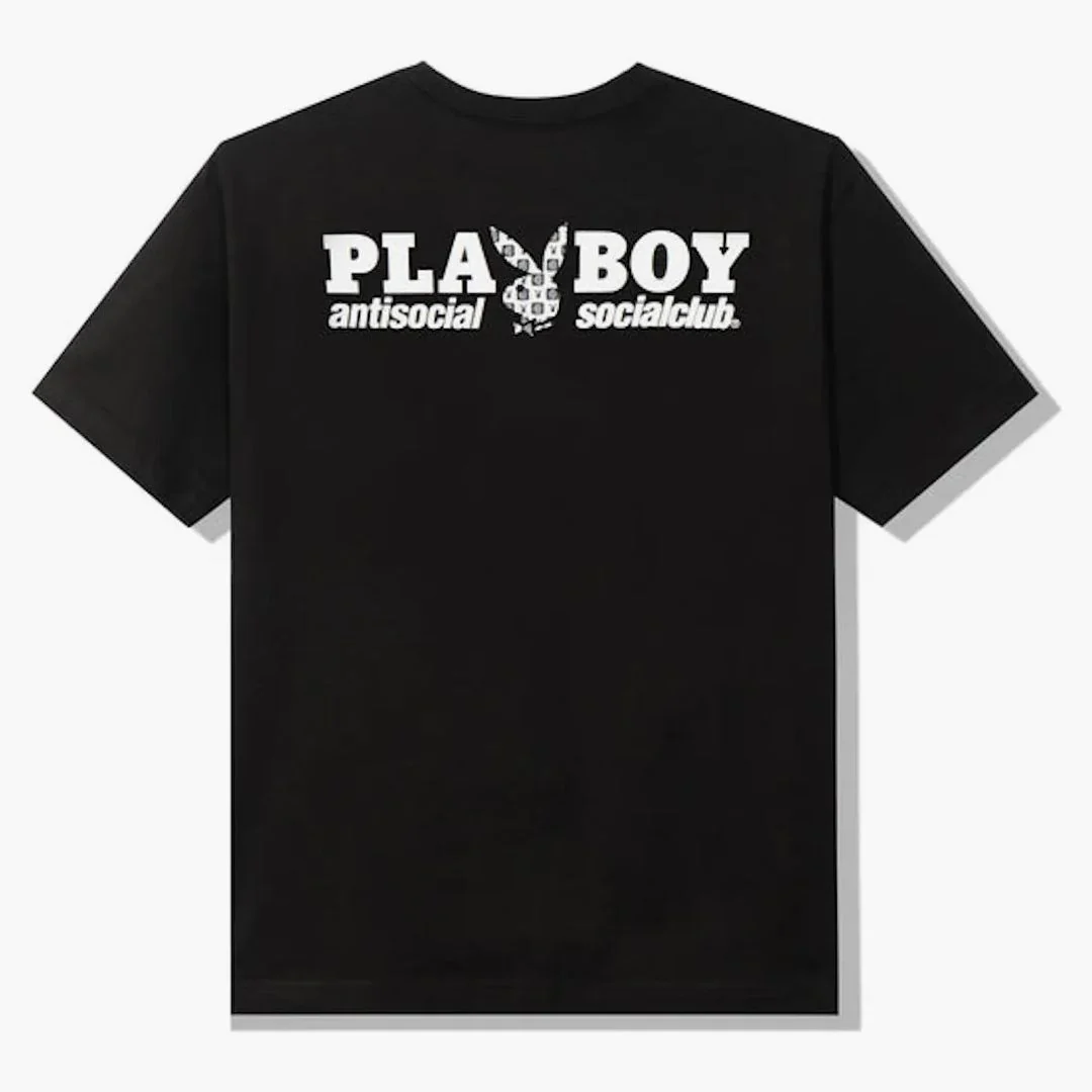 Anti Social Social Club Playboy Checkered T-shirt Black - Image 2