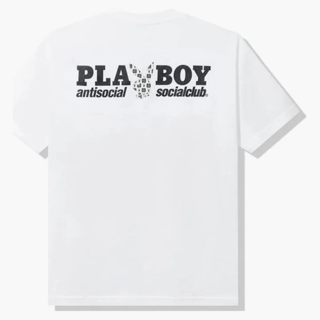 Anti Social Social Club Playboy Checkered T-shirt White - Image 2