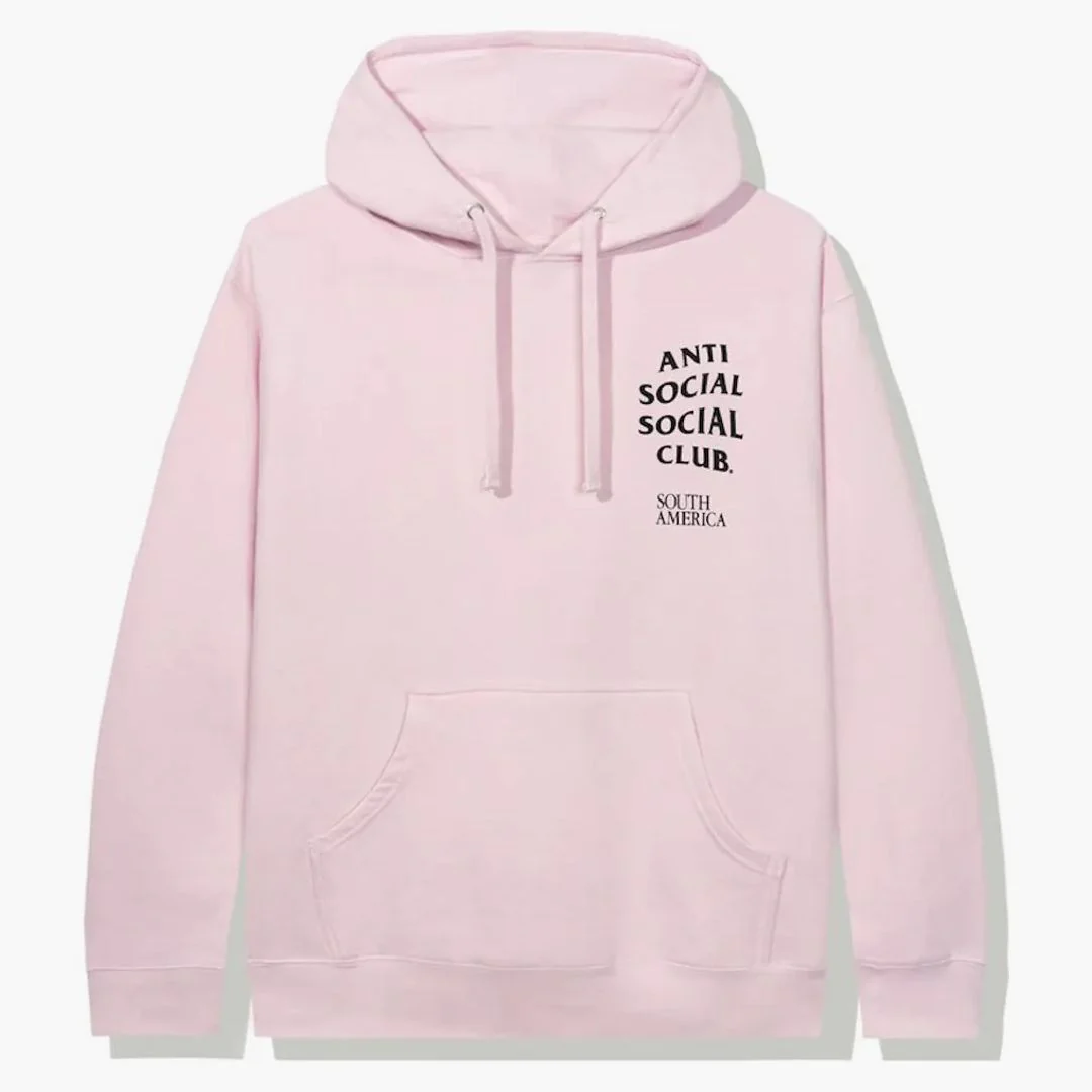 Anti Social Social Club South America Hoodie Pink - Image 2