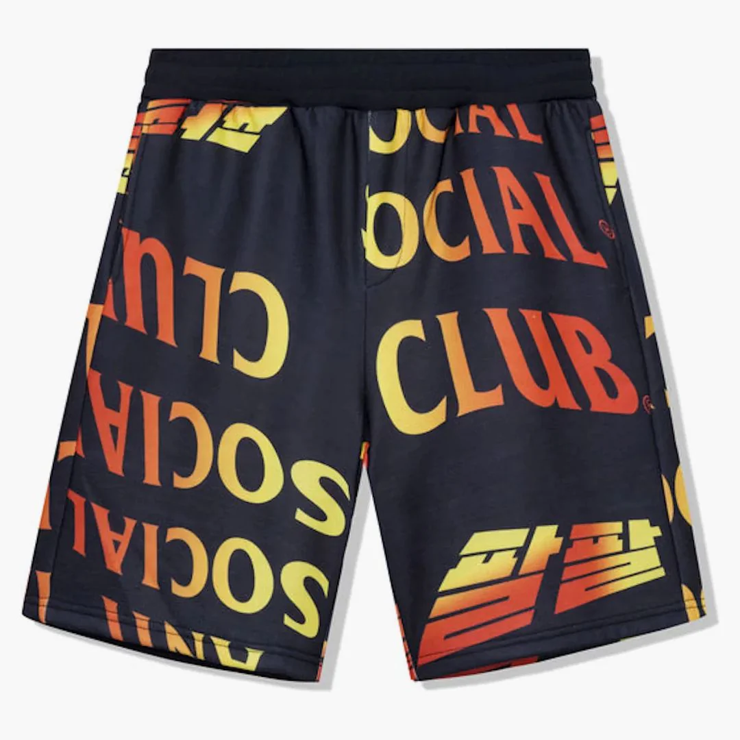 Anti Social Social Club Whisped Terry Fleece Shorts Black - Image 2