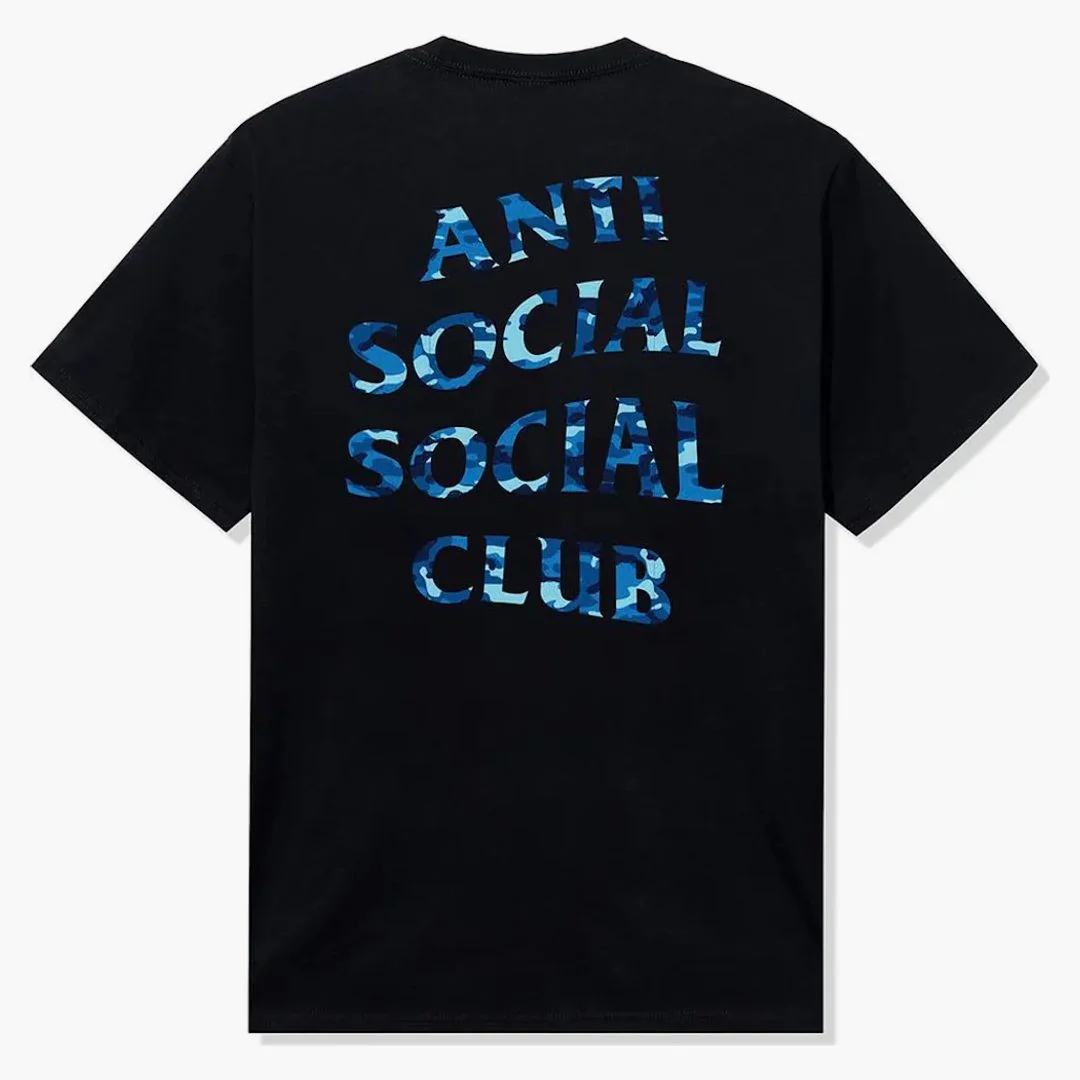 Anti Social Social Club Woody Blue Camo Tee Black