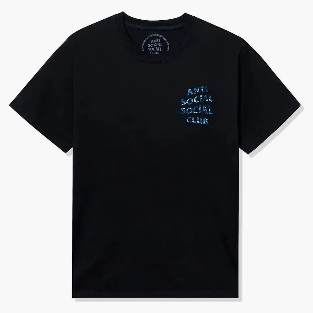 Anti Social Social Club Woody Blue Camo Tee Black - Image 2