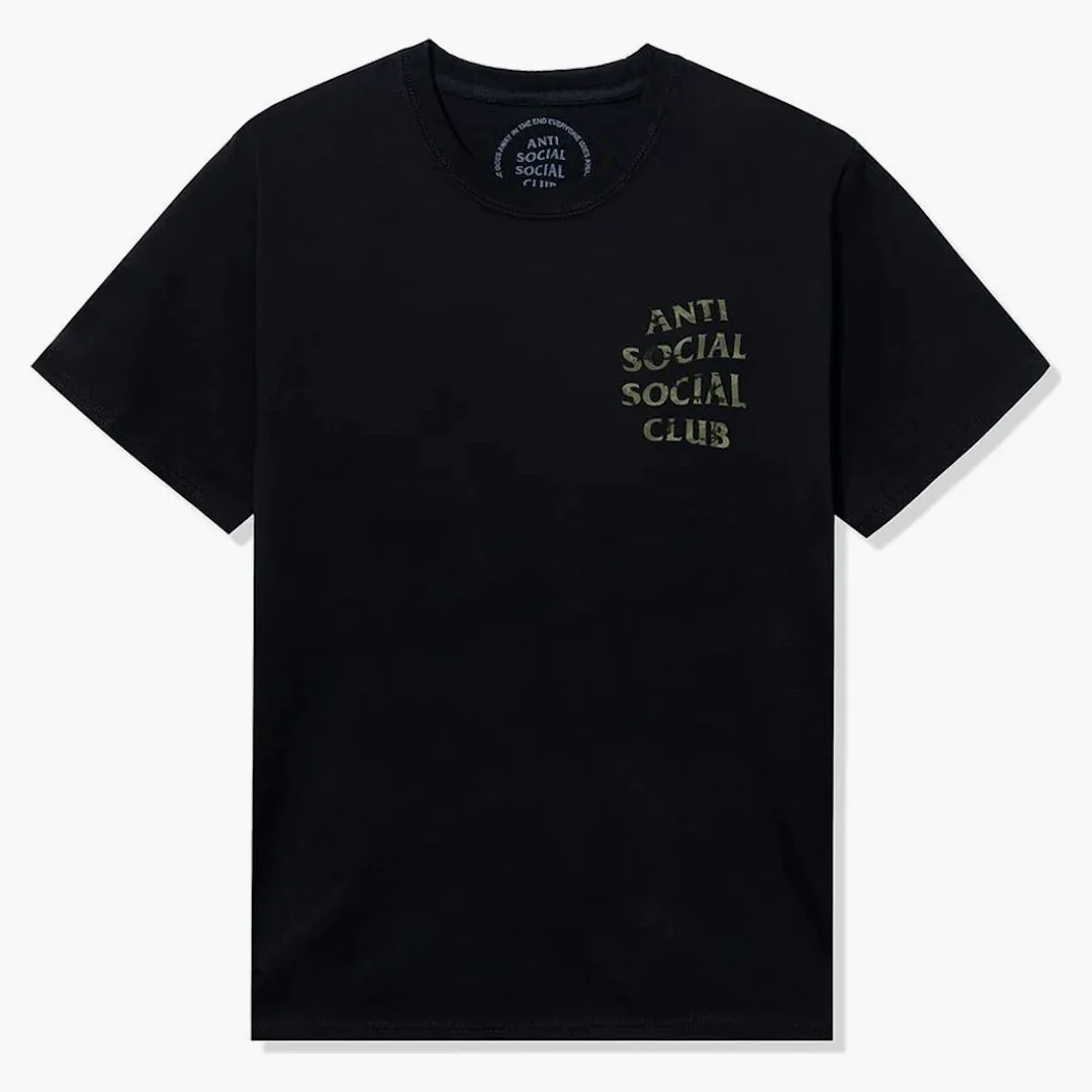 Anti Social Social Club Woody Green Camo Tee Black