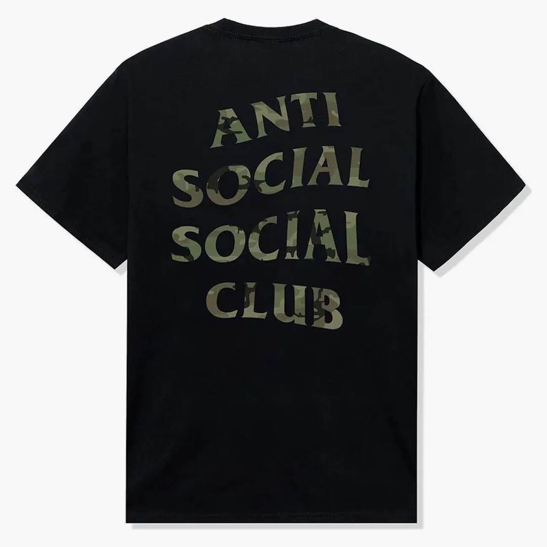 Anti Social Social Club Woody Green Camo Tee Black - Image 2