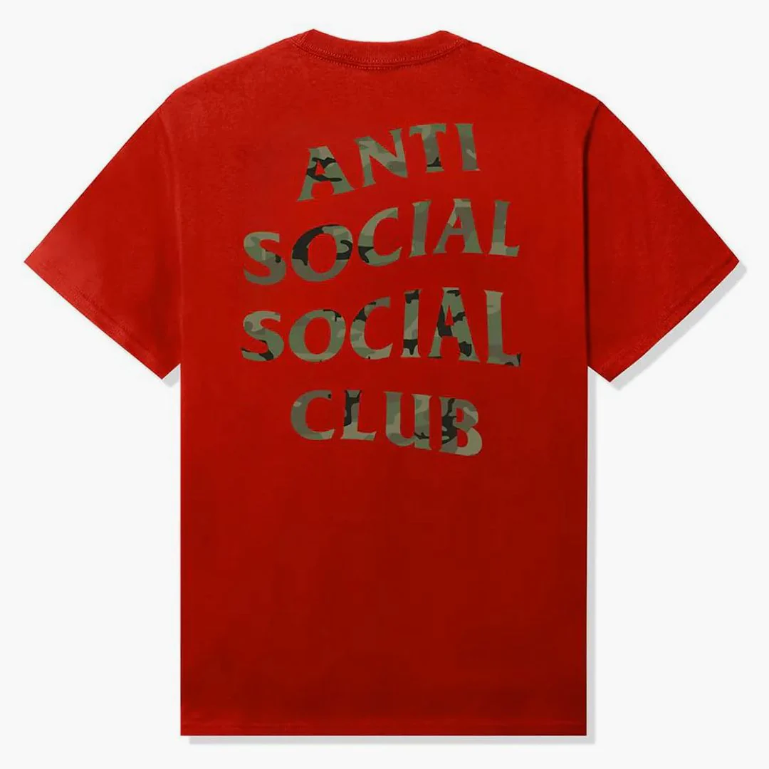Anti Social Social Club Woody Green Camo Tee Red