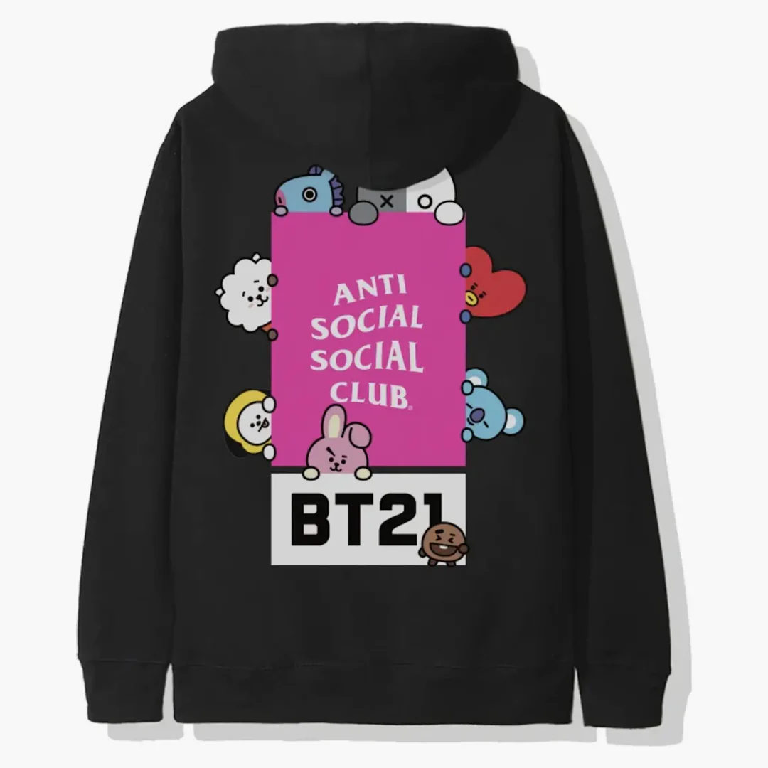 Anti Social Social Club X Bt21 Madhouse Hoodie (fw19) Black
