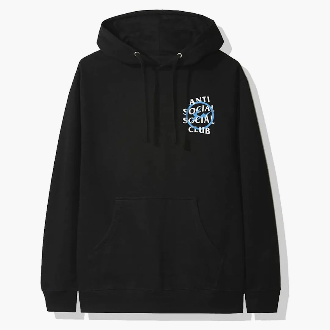 Anti Social Social Club X Fragment Blue Bolt Hoodie (fw19) Black