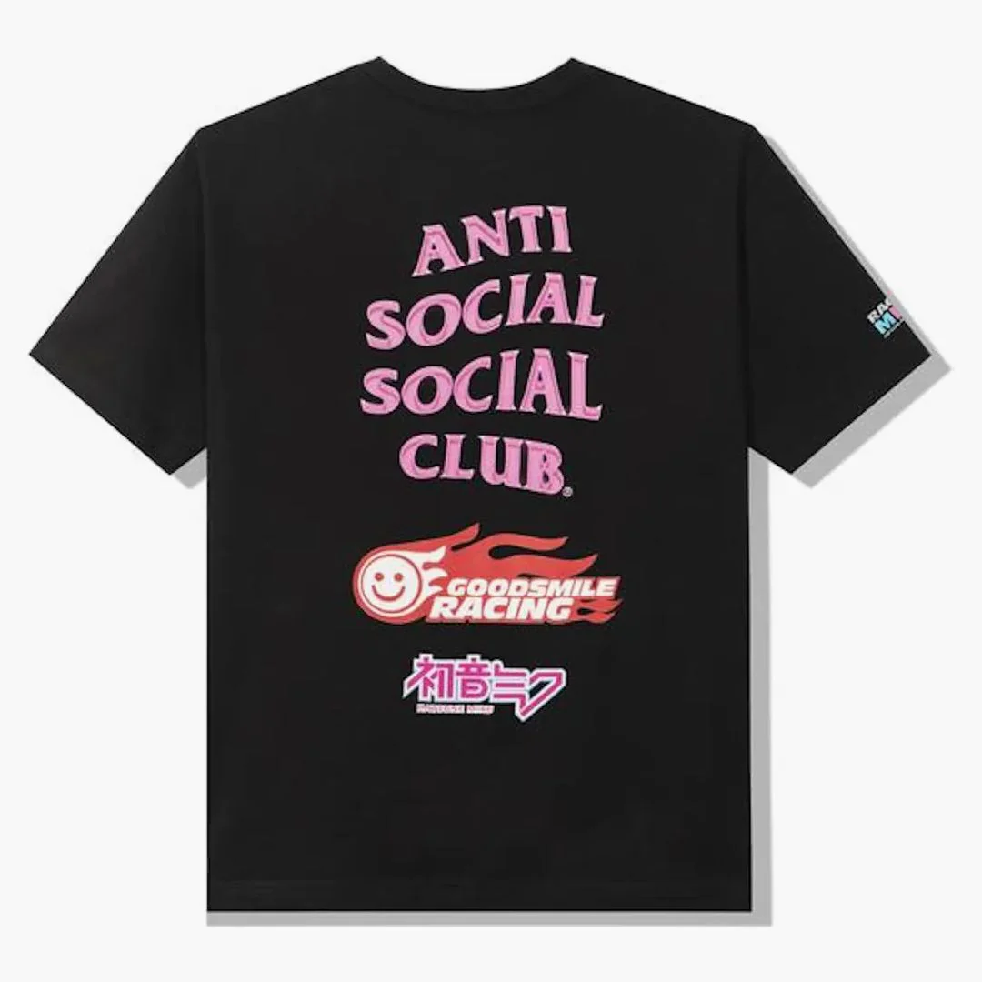 Anti Social Social Club X Good Smile Racing Logo T-shirt Black - Image 2