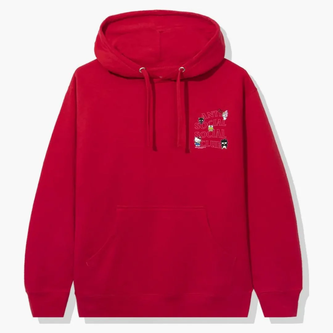 Anti Social Social Club X Hello Kitty And Friends Hoodie Red - Image 2