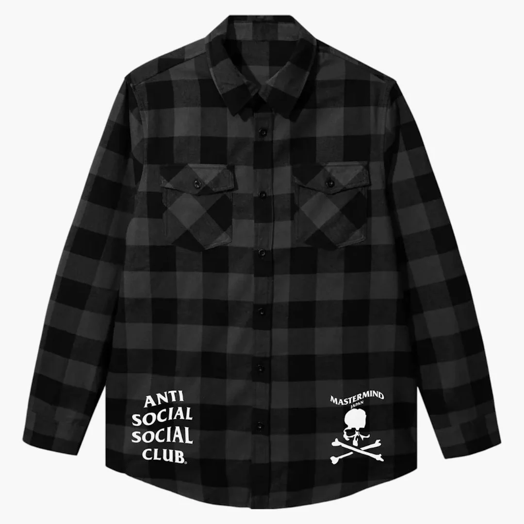 Anti Social Social Club X Mastermind Mmotch Flannel Charcoal/black